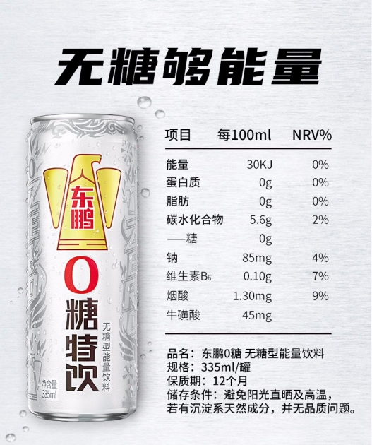 东鹏0糖特饮：国标为据“0糖”标注合法合规(图1)