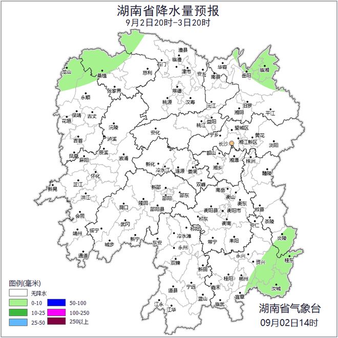 湖南天气：最高温38℃以晴热高温为主局地阵雨或雷阵雨(图2)