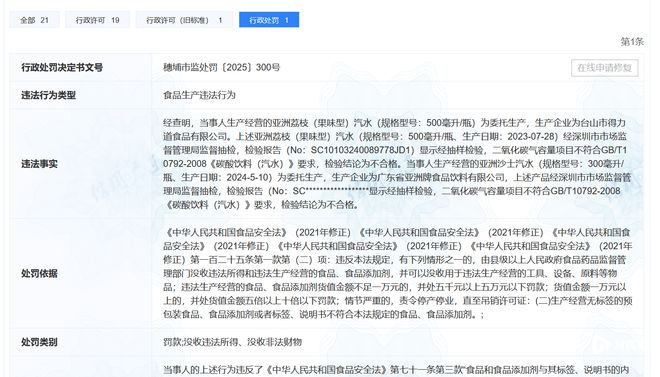 亚洲沙示汽水等多款产品不合格！涉事企业回应(图1)