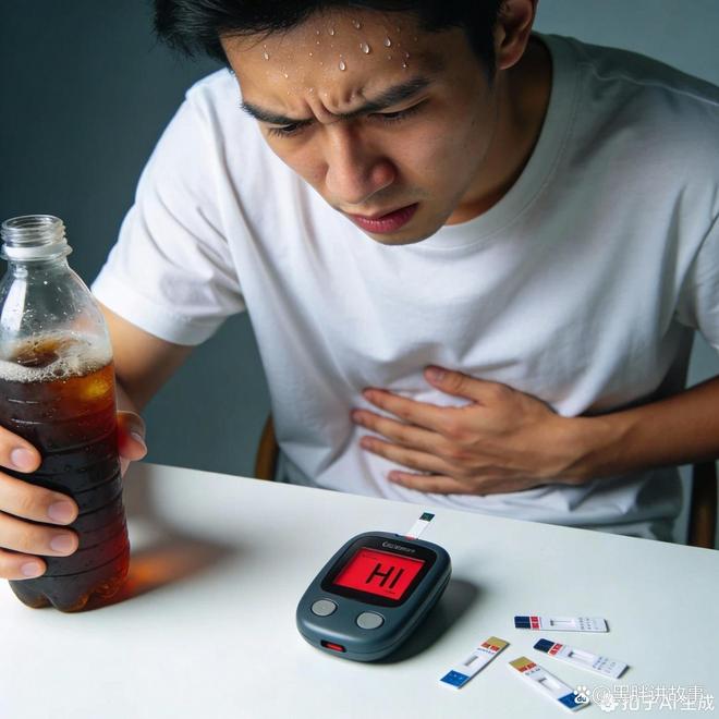 男子长期饮料当水喝血糖飙升至仪器“爆表”(图2)