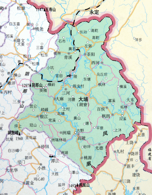 梅州市大埔县;梅州市大埔县地图