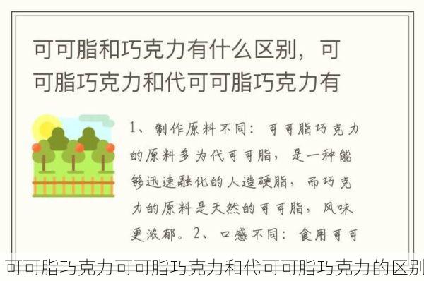 可可脂巧克力可可脂巧克力和代可可脂巧克力的区别